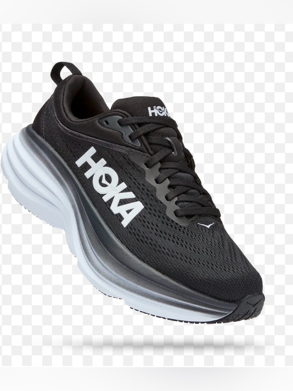 Hoka Men's Black and White Running Shoe